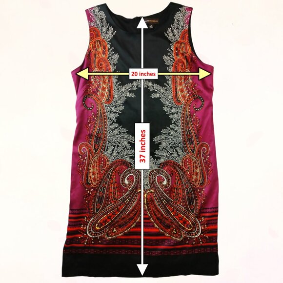 Dana Buchman Women Paisley Floral Print Lined Sleeveless Slit Midi Dress Size 14 - Picture 12 of 12